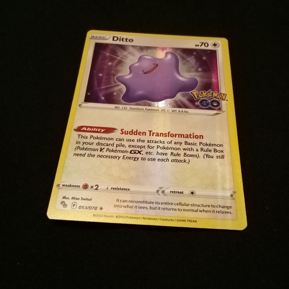 Pokemon Ditto Pokemon GO 053/078 Rare Holo